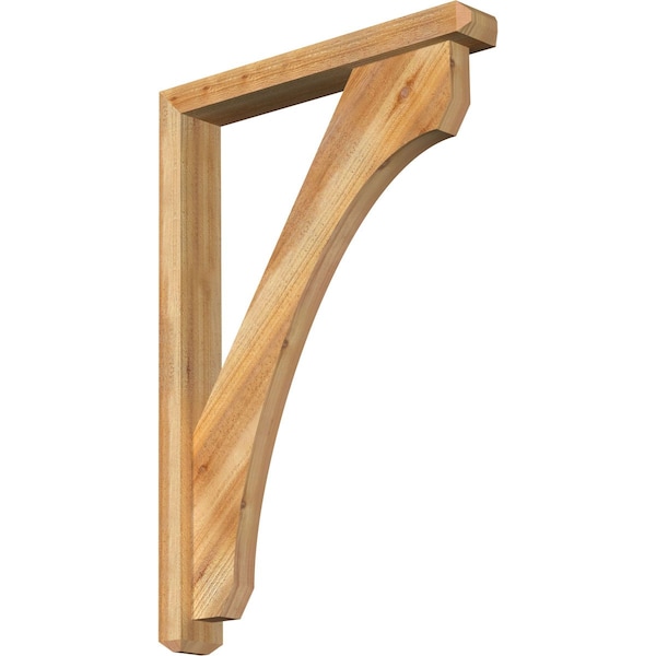 Ekena Millwork Legacy Craftsman Rough Sawn Bracket w/ Offset Brace, Western Red Cedar, 4"W x 26"D x 38"H BKT0402X26X38LEC04RWR - main